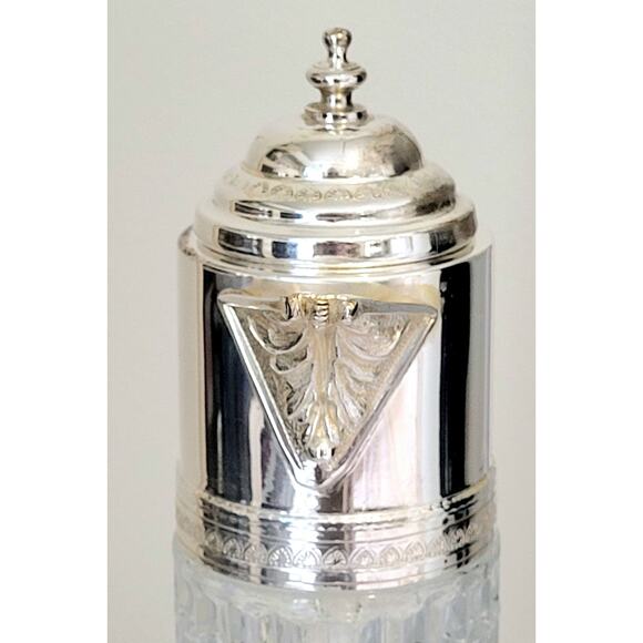 Claret Decanter Silver Top Retro MCM Italy Glass Pitcher Vintage - Picture 4 of 12